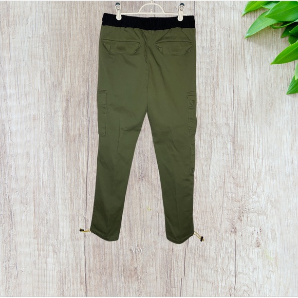 Men’s Army Green YOUNG & RECKLESS‎ Drawstring Exploit Cargo Pants Size Small - Picture 5 of 7